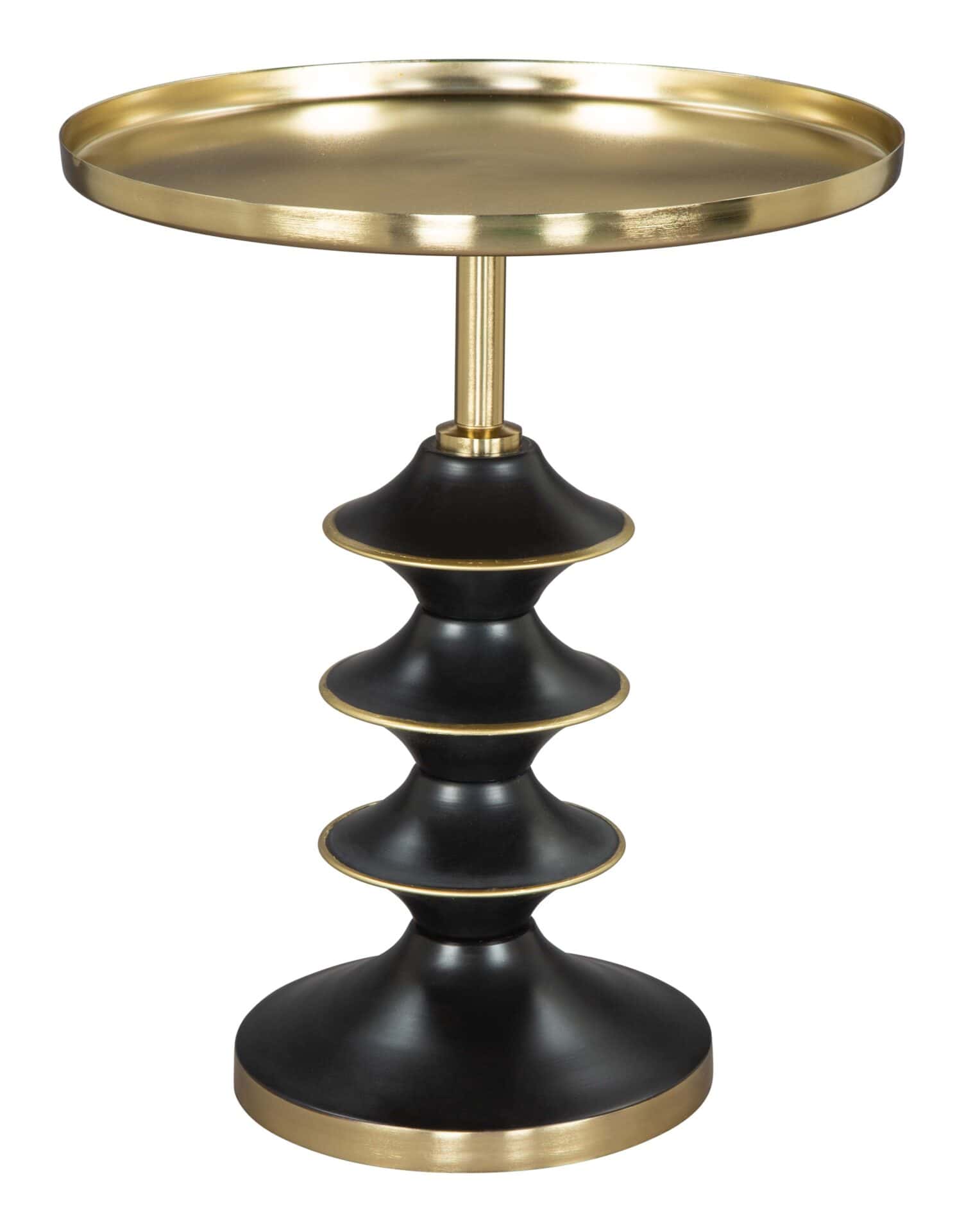 Glam Gold & Black Round Side Table with Steel Frame 3 Glam Gold & Black Round Side Table with Steel Frame - Image 3