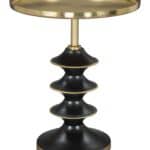 Glam Gold & Black Round Side Table with Steel Frame 11 Glam Gold & Black Round Side Table with Steel Frame