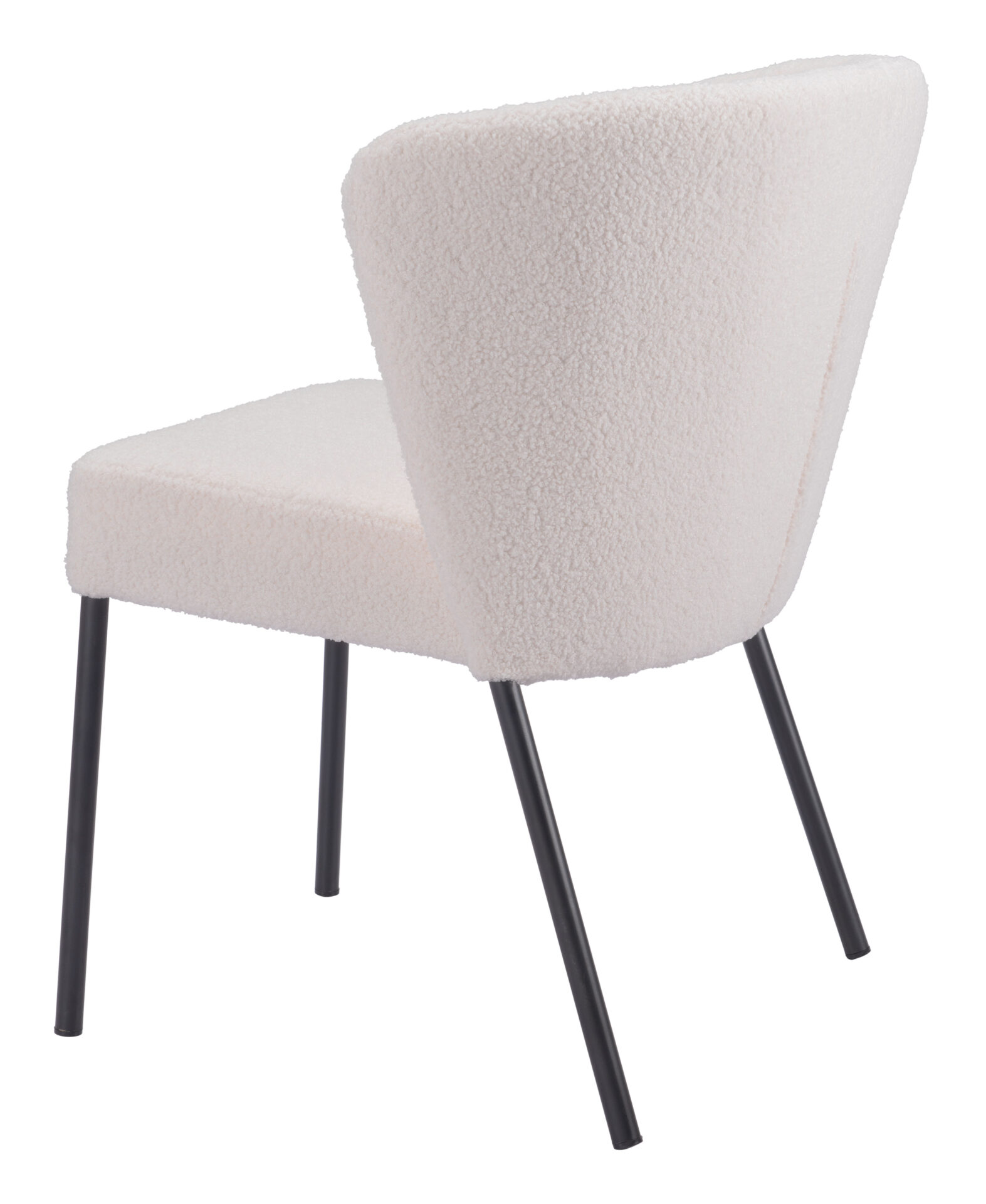 Cream Shearling Style Mid-Century Modern Stackable Dining Chair (Set of 2) 7 Cream Shearling Style Mid-Century Modern Stackable Dining Chair (Set of 2) - Image 7
