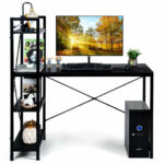 Compact Computer Desk with 4-Tier Shelves and Adjustable Legs 28 Compact Computer Desk with 4-Tier Shelves and Adjustable Legs