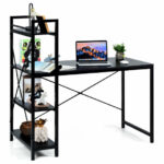 Compact Computer Desk with 4-Tier Shelves and Adjustable Legs 27 Compact Computer Desk with 4-Tier Shelves and Adjustable Legs