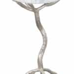 Modern White Marble Top Side Table with Silver Cast Frame 10 Modern White Marble Top Side Table with Silver Cast Frame