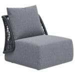 Gray Outdoor Accent Chair with Aluminum Frame and Olefin Cushions
