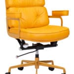 Mid-Century Modern Yellow Office Chair with Adjustable Tilt and Swivel