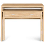 Natural Extendable Computer Desk with Storage Drawers and Shelf 14 Natural Extendable Computer Desk with Storage Drawers and Shelf