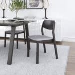 Mid-Century Modern Gray and Black Dining Chairs (Set of 2) 9 Mid-Century Modern Gray and Black Dining Chairs (Set of 2)