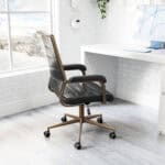 Vintage Black Faux Leather Office Chair with Adjustable Height and Tilt