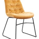 Yellow Velvet Dining Chair with Steel Frame (Set of 2) 10 Yellow Velvet Dining Chair with Steel Frame (Set of 2)