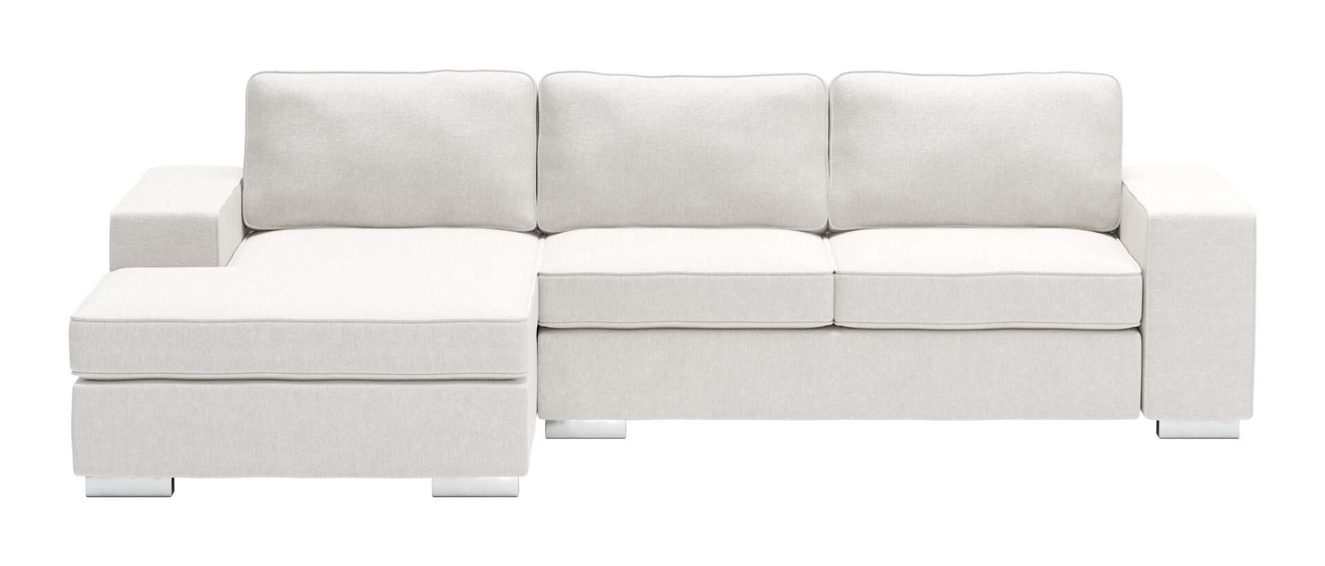White Sectional Sofa with Modular Design and Chrome Steel Legs 5 White Sectional Sofa with Modular Design and Chrome Steel Legs - Image 5