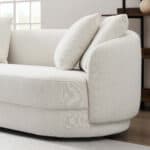 Cream Boucle Modern Sofa with Removable Legs and Comfort