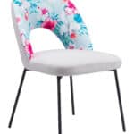 Multicolor Velvet Dining Chairs with Steel Frame (Set of 2)