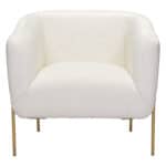 Modern Ivory Lounge Chair with Gold Frame, Armrest Support 11 Modern Ivory Lounge Chair with Gold Frame, Armrest Support