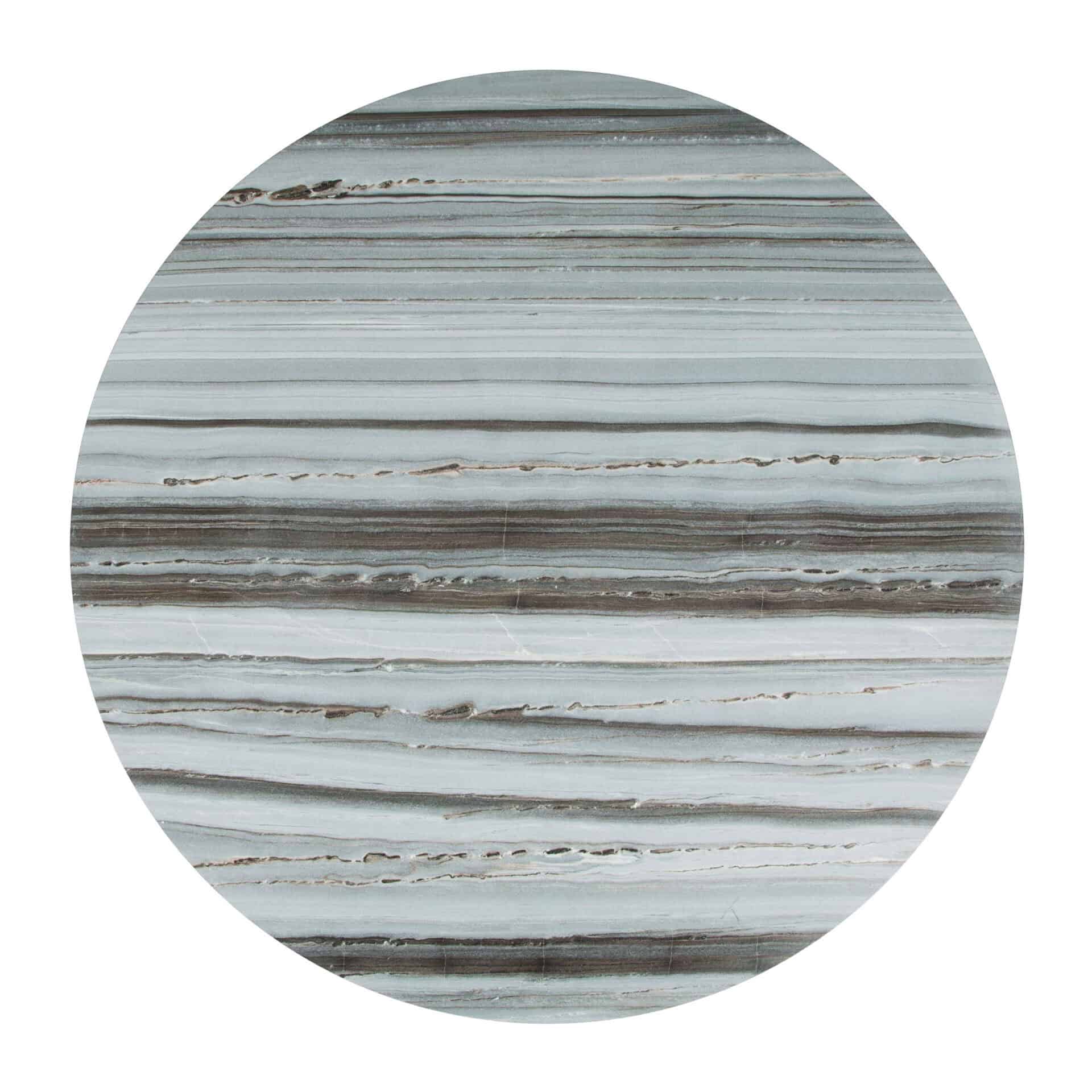 Round Marble Dining Table with Steel Base - Gray & Black 6 Round Marble Dining Table with Steel Base - Gray & Black - Image 6