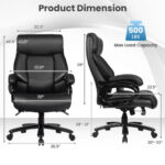 Big and Tall 400lb Black Massage Office Chair With Remote