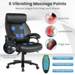 Big and Tall 400lb Black Massage Office Chair With Remote