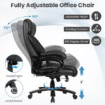 Big and Tall 400lb Black Massage Office Chair With Remote