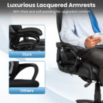 Big and Tall 400lb Black Massage Office Chair With Remote