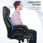 Big and Tall 400lb Black Massage Office Chair With Remote