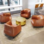 Coffee Brown Faux Leather Accent Chair with Wood and Steel Legs 13 Coffee Brown Faux Leather Accent Chair with Wood and Steel Legs