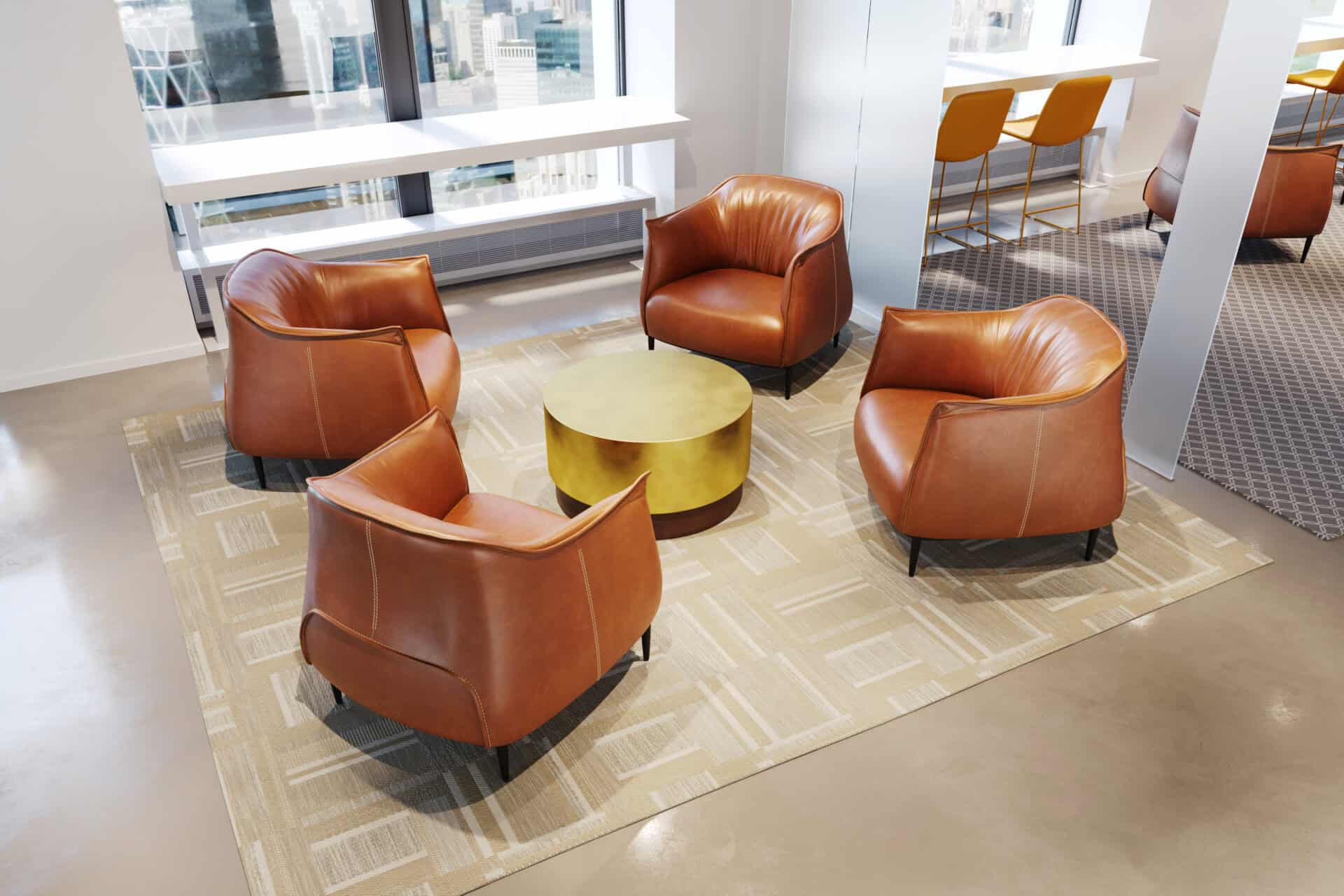 Coffee Brown Faux Leather Accent Chair with Wood and Steel Legs 4 Coffee Brown Faux Leather Accent Chair with Wood and Steel Legs - Image 4