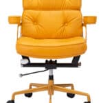 Mid-Century Modern Yellow Office Chair with Adjustable Tilt and Swivel