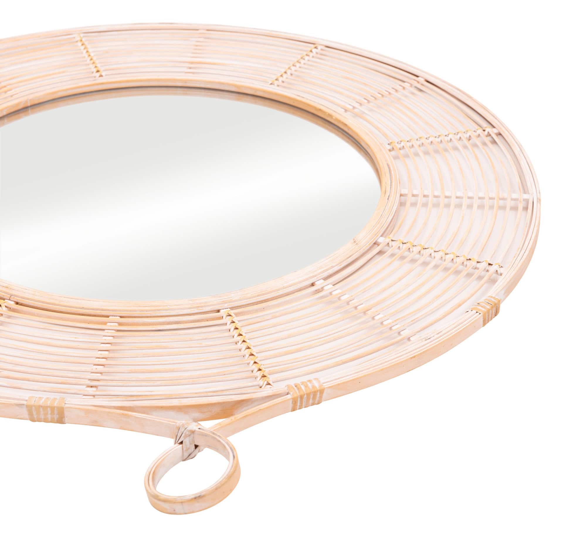 Boho Chic Rattan Weave Mirror with Steel Frame for Walls 10 Boho Chic Rattan Weave Mirror with Steel Frame for Walls