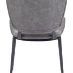 Vintage Gray Tufted Faux Leather Dining Chairs with Steel Frame (Set of 2)
