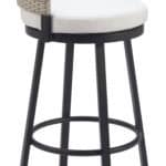White Wave Outdoor Barstool with Aluminum Frame and Olefin Cushion