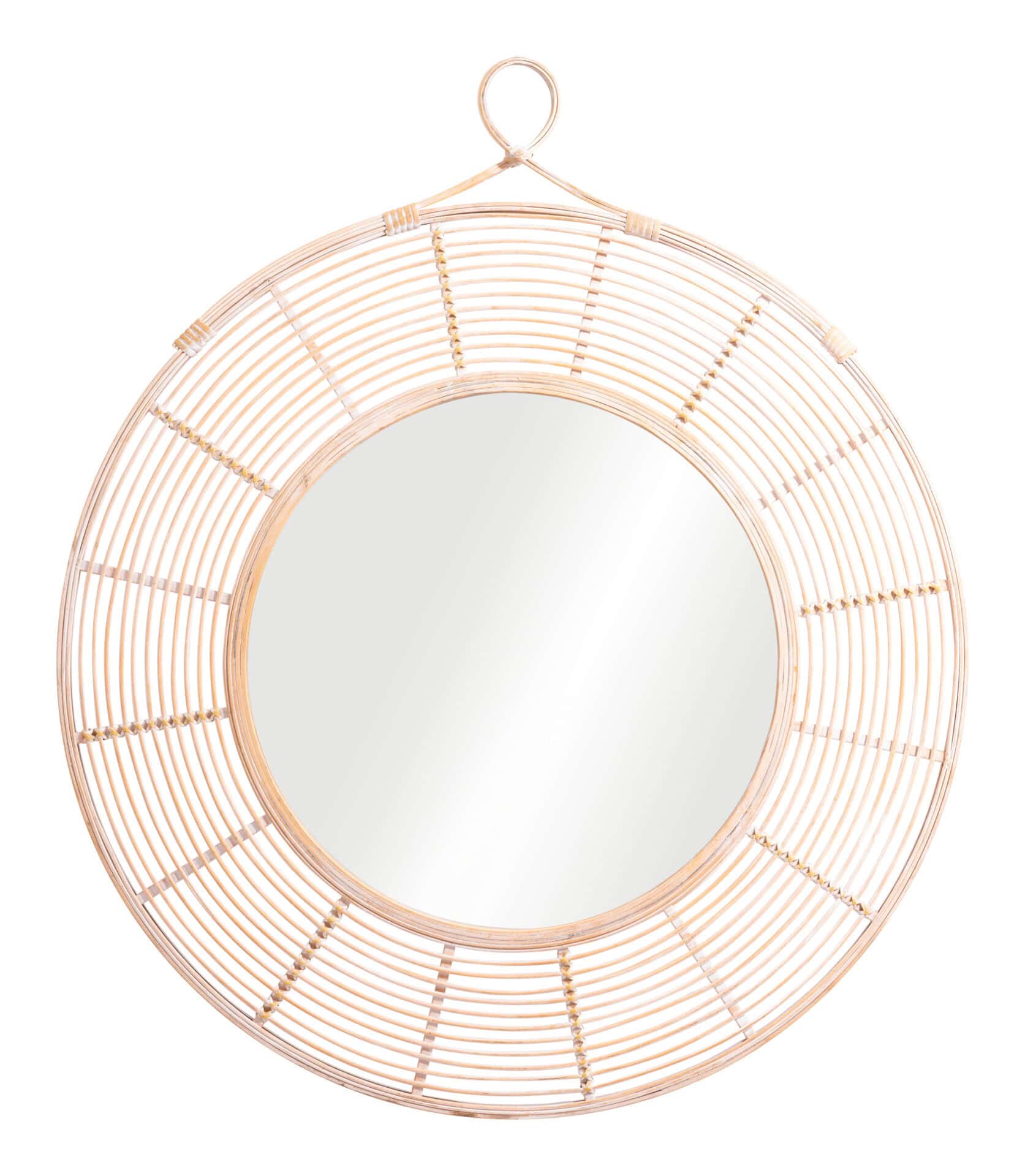 Boho Chic Rattan Weave Mirror with Steel Frame for Walls 3 Boho Chic Rattan Weave Mirror with Steel Frame for Walls - Image 3