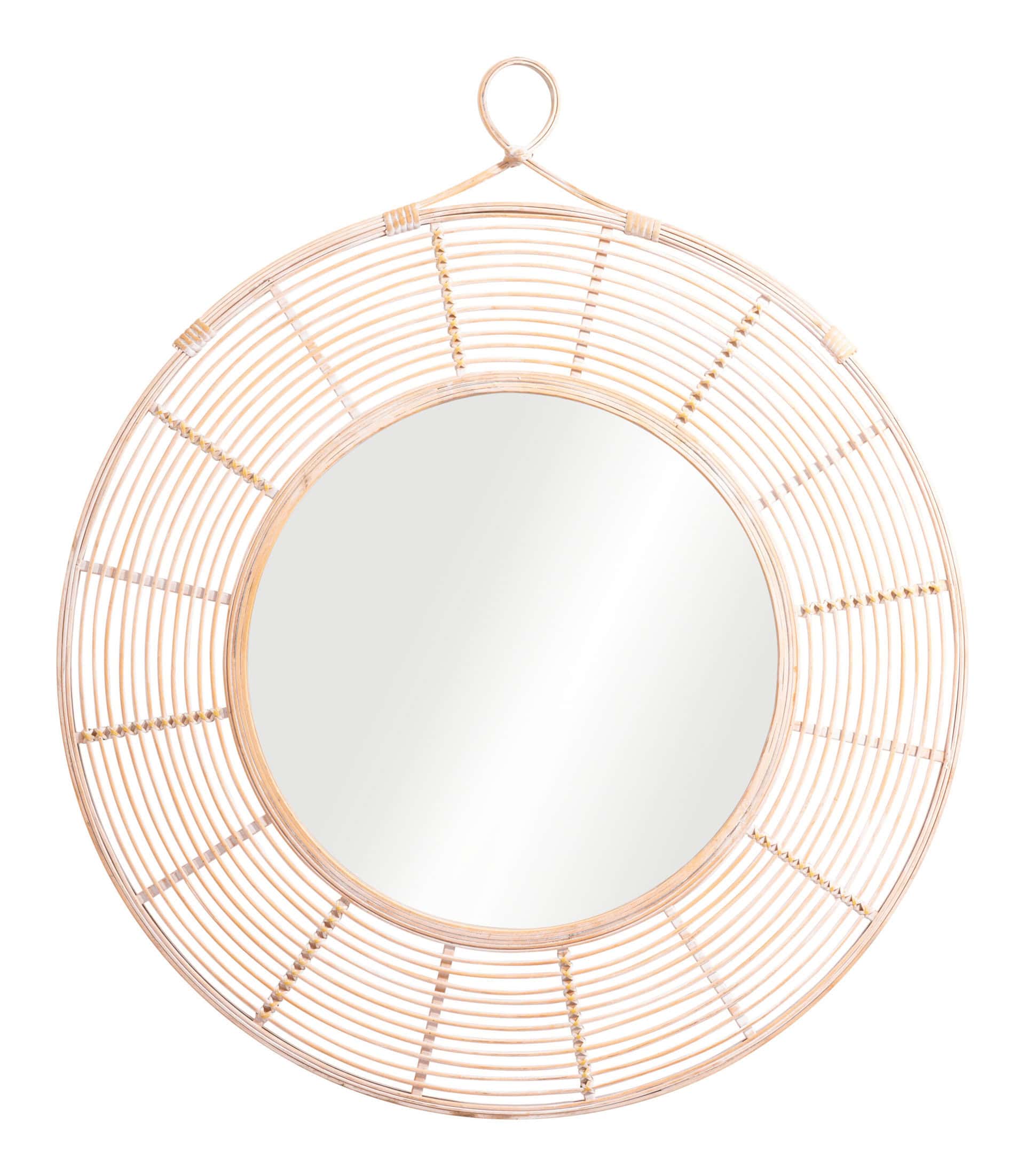 Boho Chic Rattan Weave Mirror with Steel Frame for Walls 8 Boho Chic Rattan Weave Mirror with Steel Frame for Walls