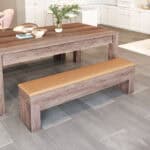 Brown Faux Leather Storage Bench with Hidden Compartment (Set of 2)