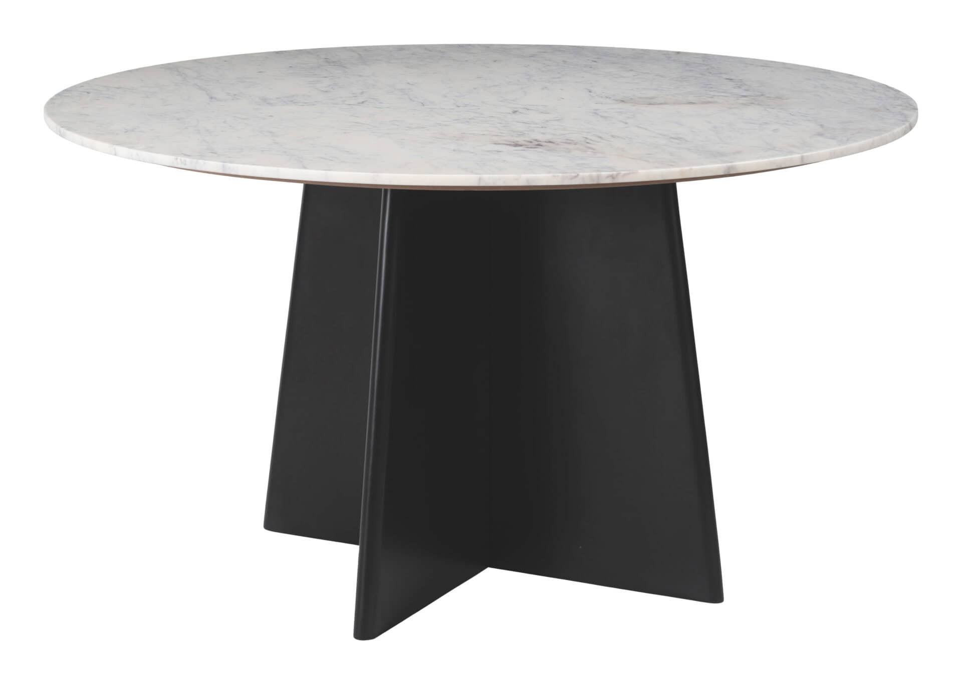 Modern Round White & Black Dining Table with Marble Top 1 Modern Round White & Black Dining Table with Marble Top