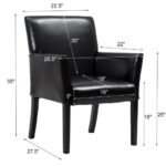 Modern Black PU Leather Adjustable Armchair with Wood Legs 12 Modern Black PU Leather Adjustable Armchair with Wood Legs