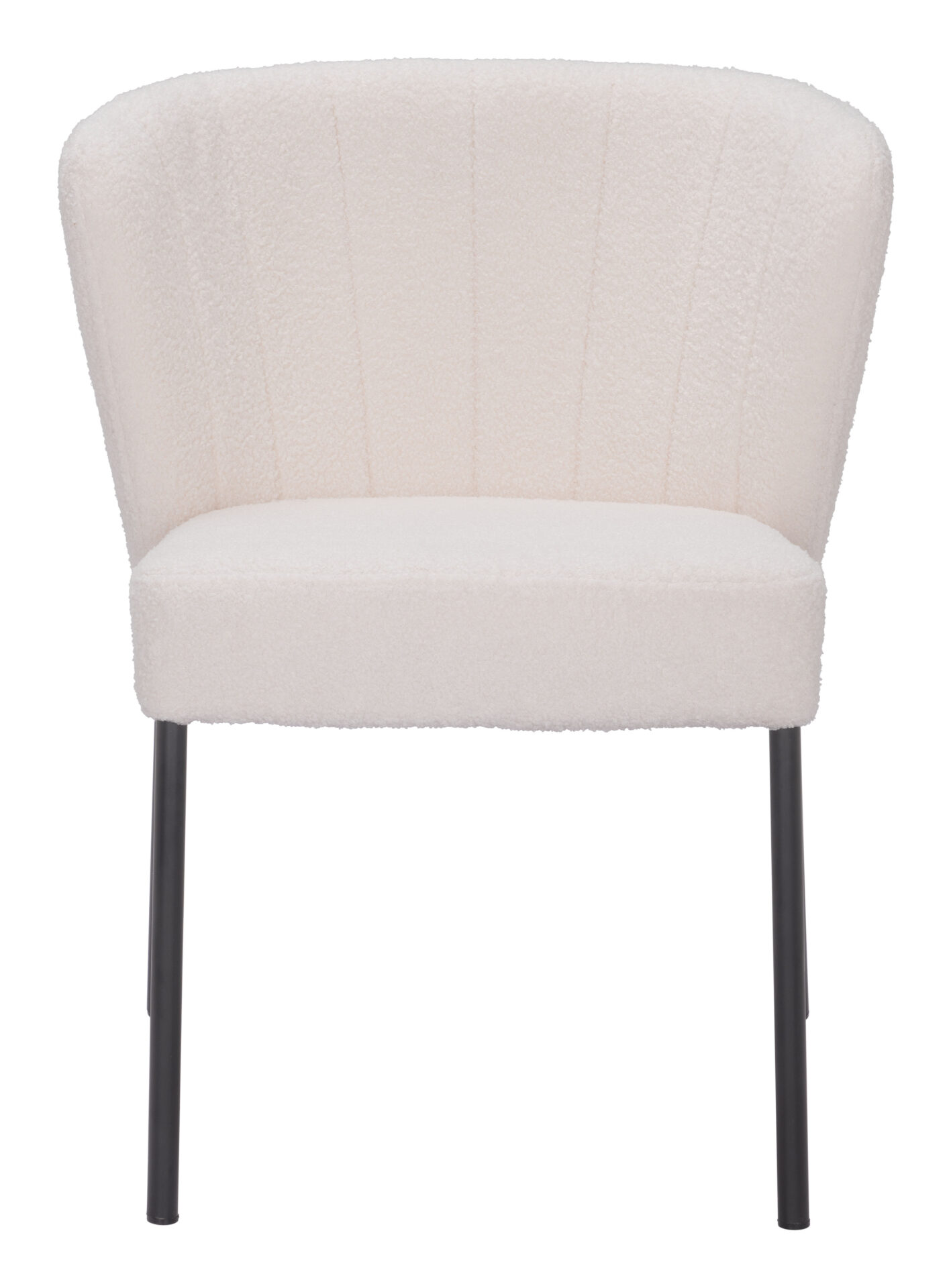 Cream Shearling Style Mid-Century Modern Stackable Dining Chair (Set of 2) 5 Cream Shearling Style Mid-Century Modern Stackable Dining Chair (Set of 2) - Image 5