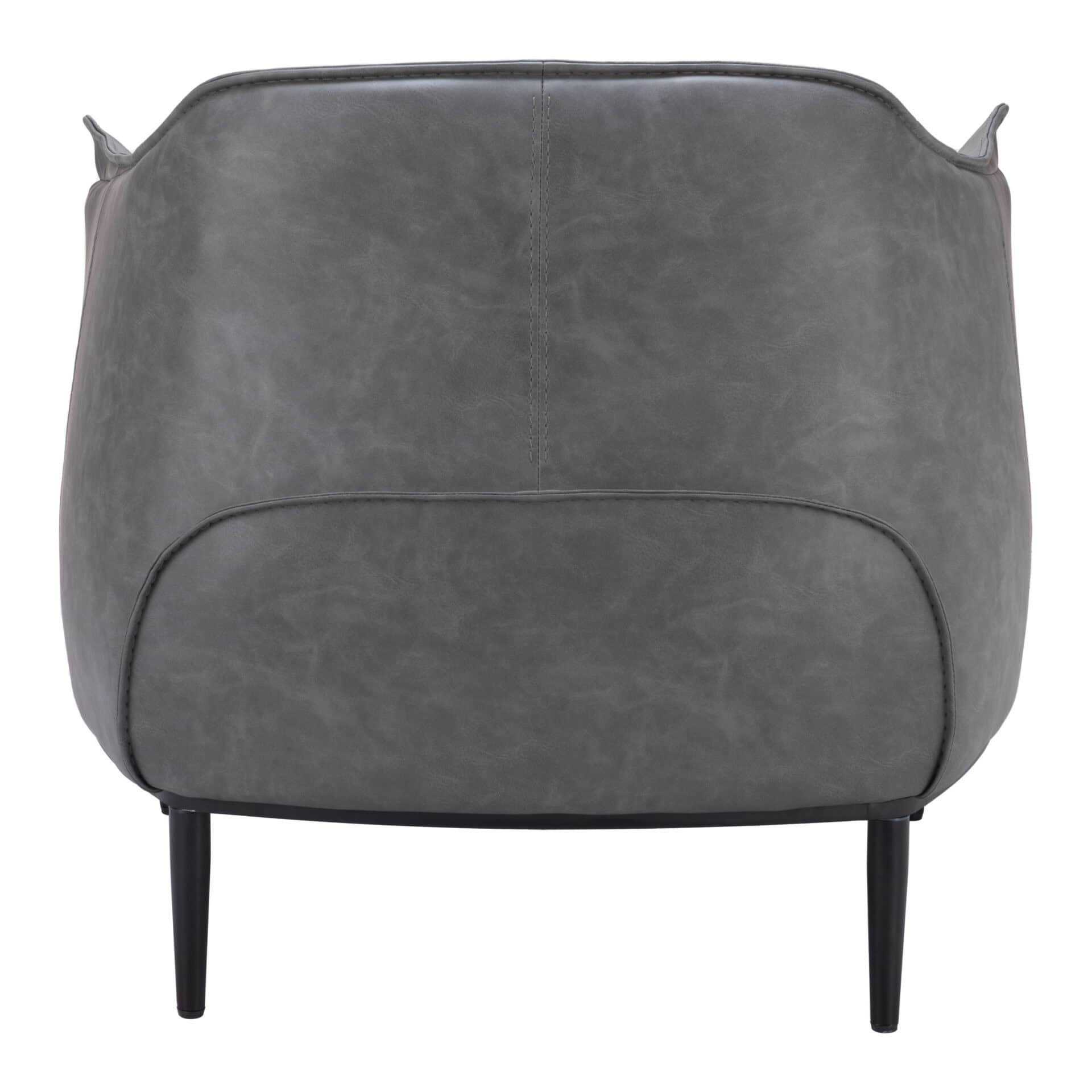 Coffee Faux Leather Accent Chair with Wood Legs and Armrest Support 7 Coffee Faux Leather Accent Chair with Wood Legs and Armrest Support - Image 7