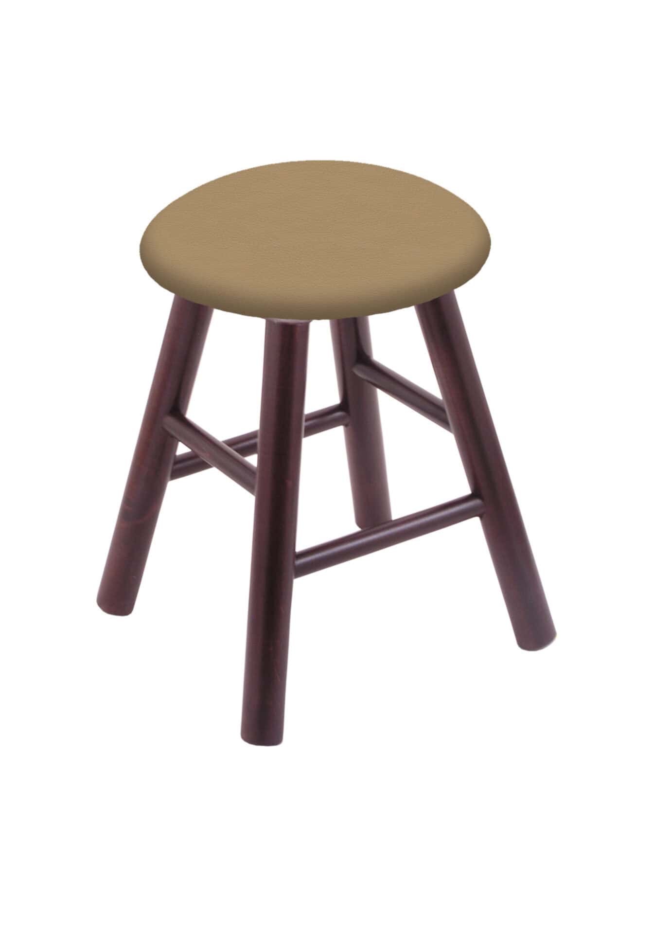Round Cushion 18-Inch Backless Swivel Vanity Stool with Dark Cherry Finish, Smooth Maple Leg, and Canter Sand Seat 1 Round Cushion 18-Inch Backless Swivel Vanity Stool with Dark Cherry Finish, Smooth Maple Leg, and Canter Sand Seat