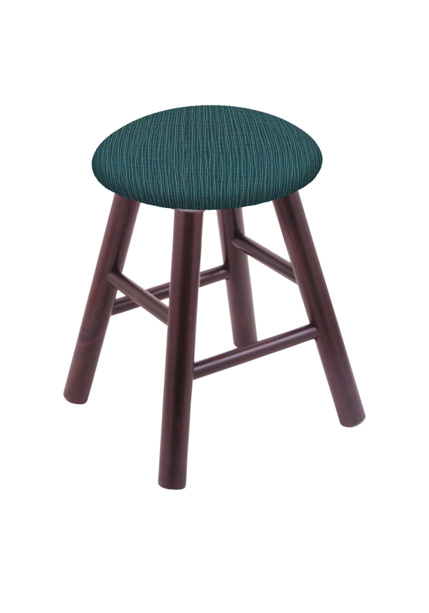 Round Cushion 18-Inch Backless Swivel Vanity Stool with Dark Cherry Finish, Smooth Maple Leg, and Graph Tidal Seat 4 Round Cushion 18-Inch Backless Swivel Vanity Stool with Dark Cherry Finish, Smooth Maple Leg, and Graph Tidal Seat