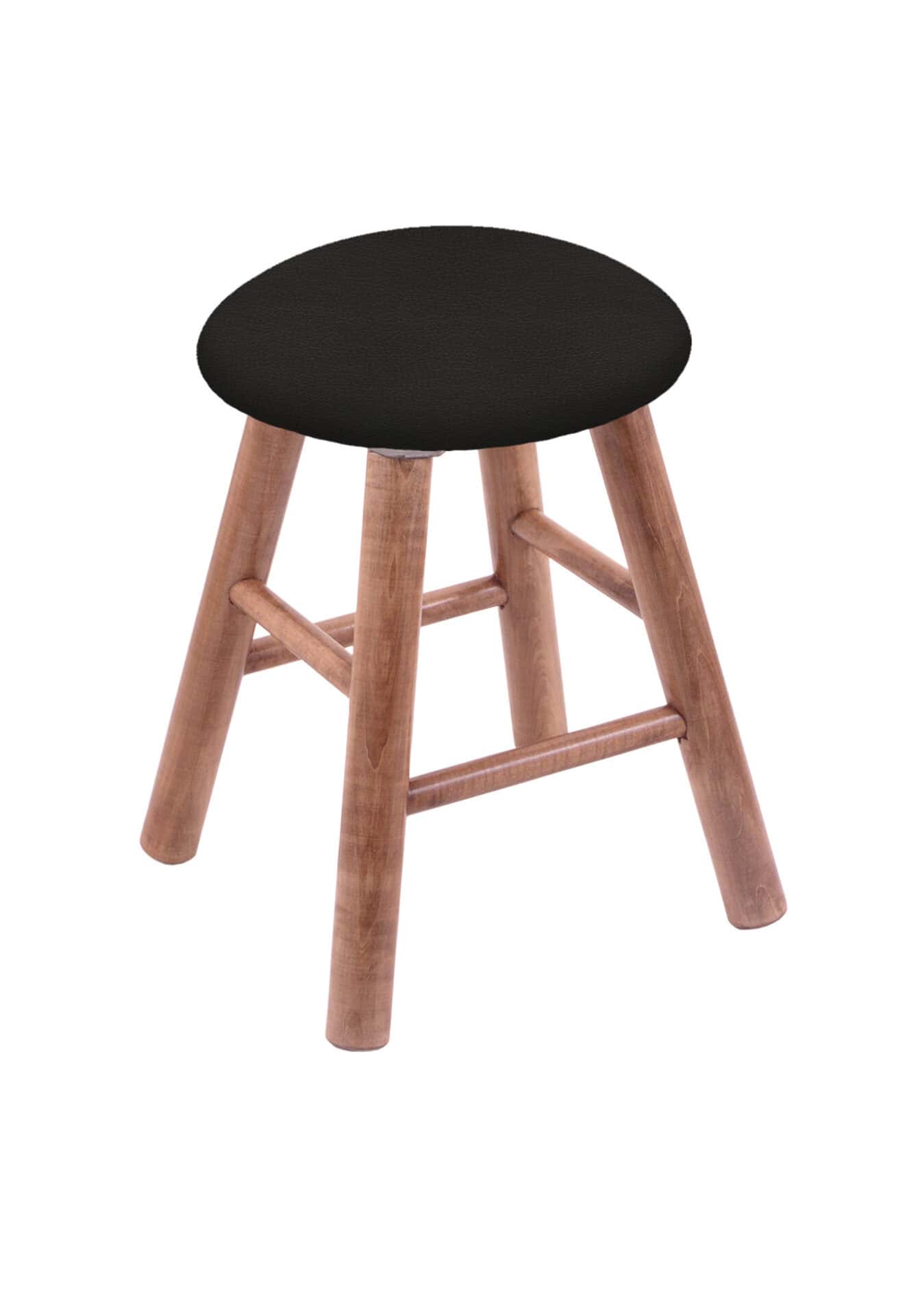 Round Cushion 18-Inch Backless Swivel Vanity Stool with Medium Finish, Smooth Maple Leg, and Canter Espresso Seat 1 Round Cushion 18-Inch Backless Swivel Vanity Stool with Medium Finish, Smooth Maple Leg, and Canter Espresso Seat