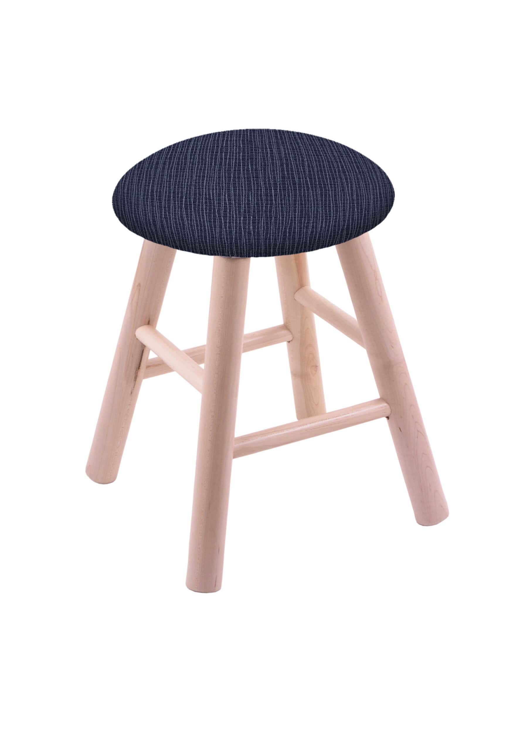 Round Cushion 18-Inch Backless Swivel Vanity Stool with Natural Finish, Smooth Maple Leg, and Graph Anchor Seat 4 Round Cushion 18-Inch Backless Swivel Vanity Stool with Natural Finish, Smooth Maple Leg, and Graph Anchor Seat