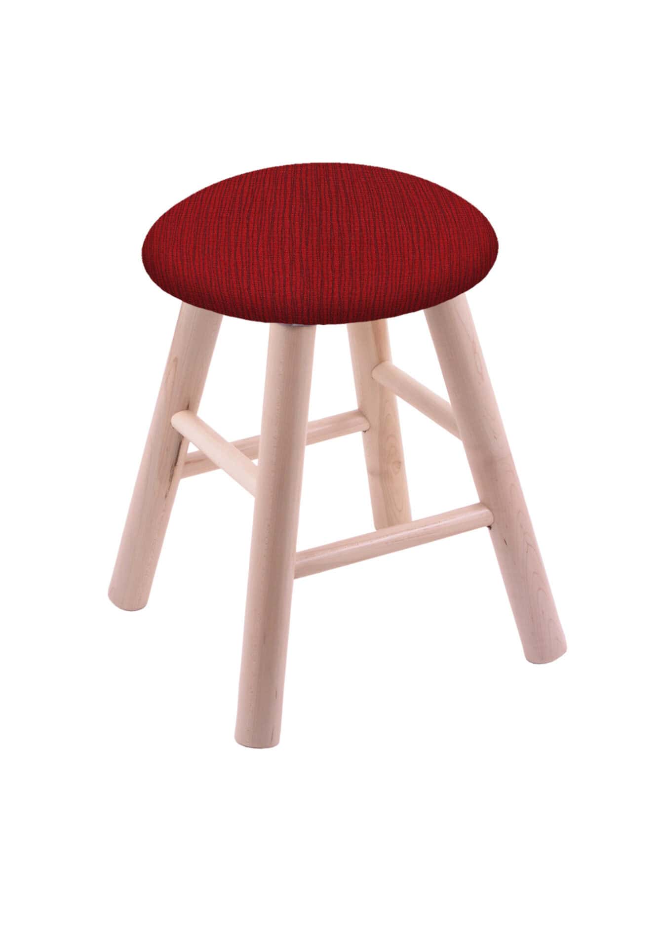 Round Cushion 18-Inch Backless Swivel Vanity Stool with Natural Finish, Smooth Maple Leg, and Graph Ruby Seat 1 Round Cushion 18-Inch Backless Swivel Vanity Stool with Natural Finish, Smooth Maple Leg, and Graph Ruby Seat