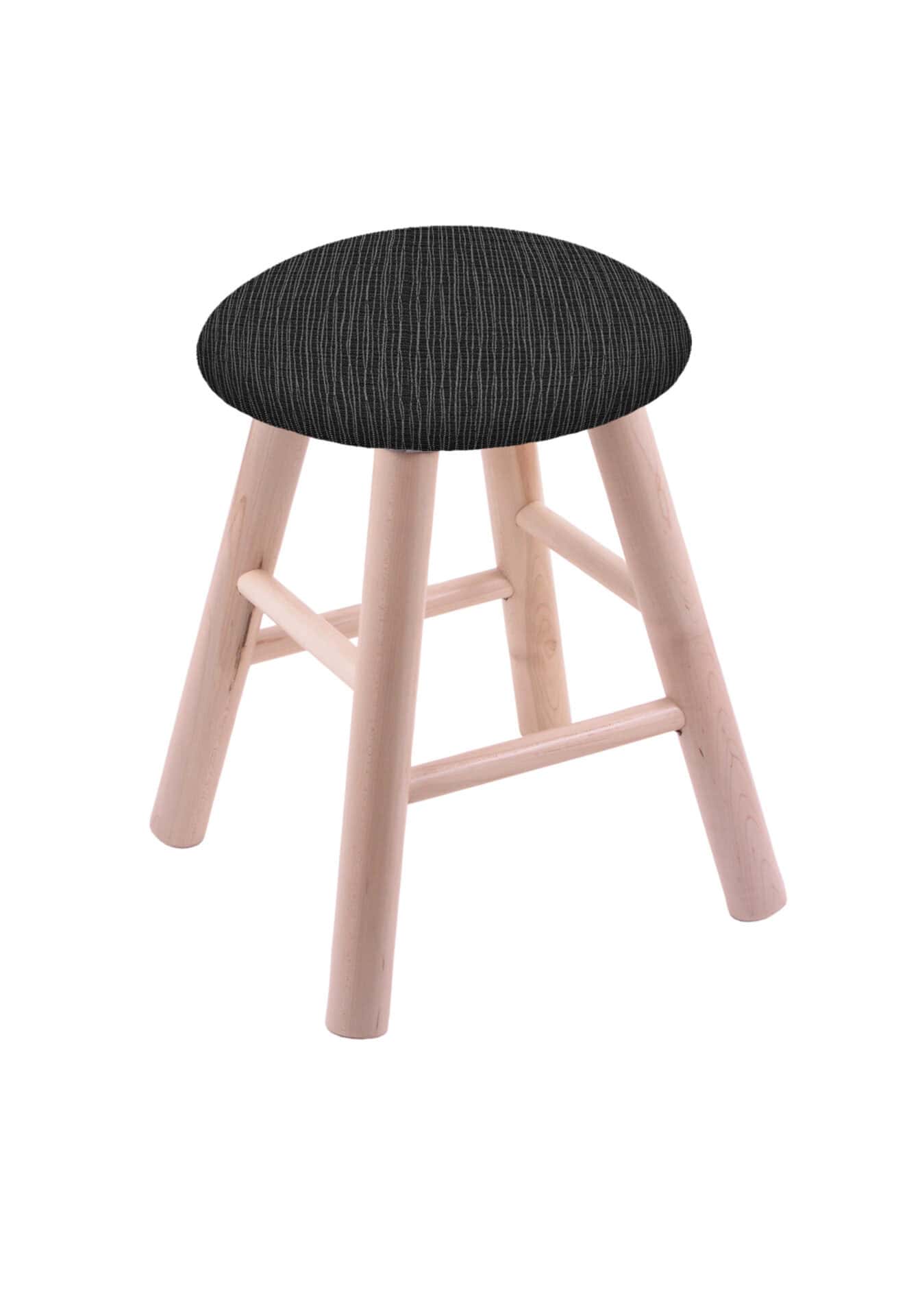 Round Cushion 18-Inch Backless Swivel Vanity Stool with Natural Finish, Smooth Maple Leg, and Graph Coal Seat 1 Round Cushion 18-Inch Backless Swivel Vanity Stool with Natural Finish, Smooth Maple Leg, and Graph Coal Seat