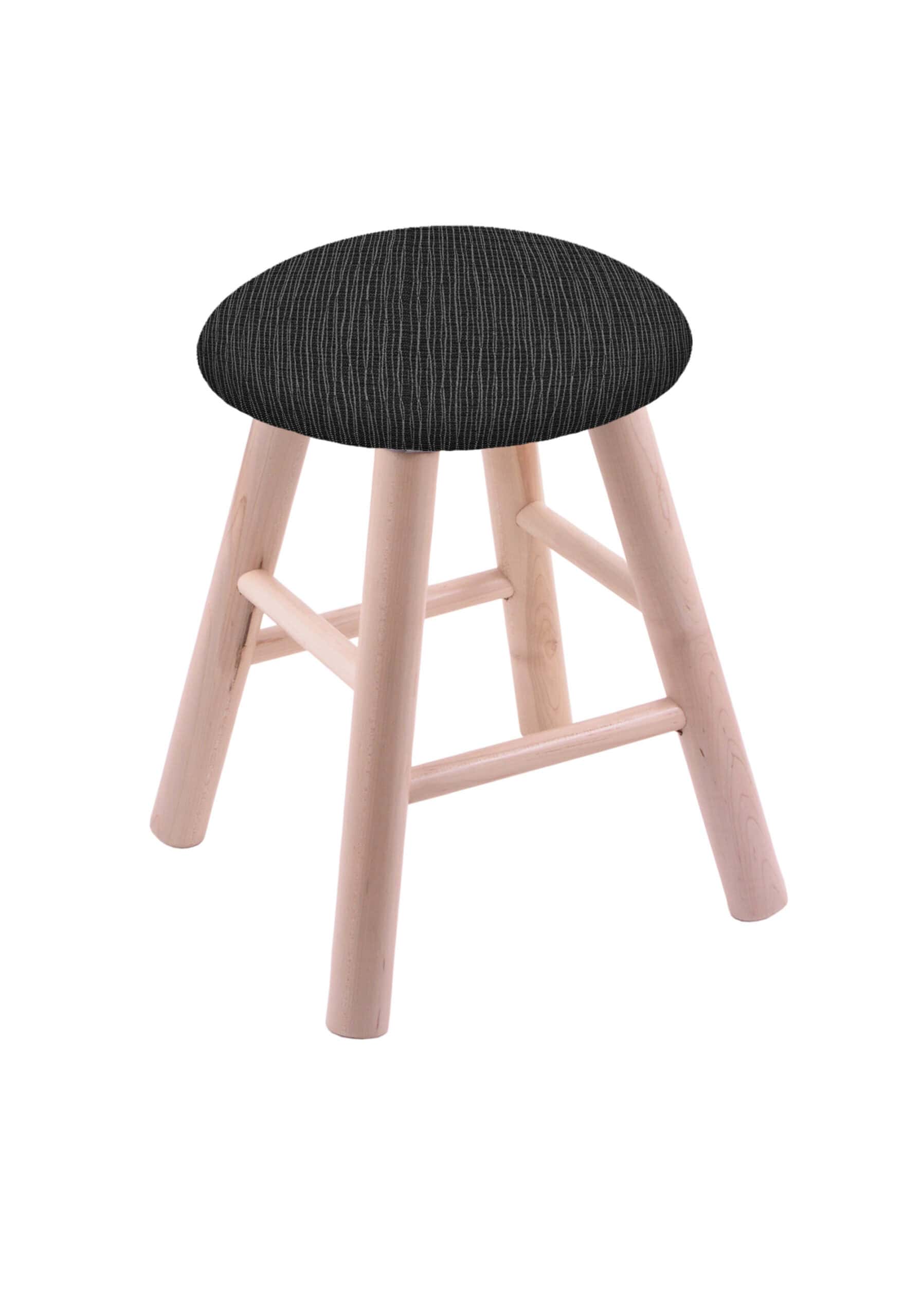 Round Cushion 18-Inch Backless Swivel Vanity Stool with Natural Finish, Smooth Maple Leg, and Graph Coal Seat 4 Round Cushion 18-Inch Backless Swivel Vanity Stool with Natural Finish, Smooth Maple Leg, and Graph Coal Seat
