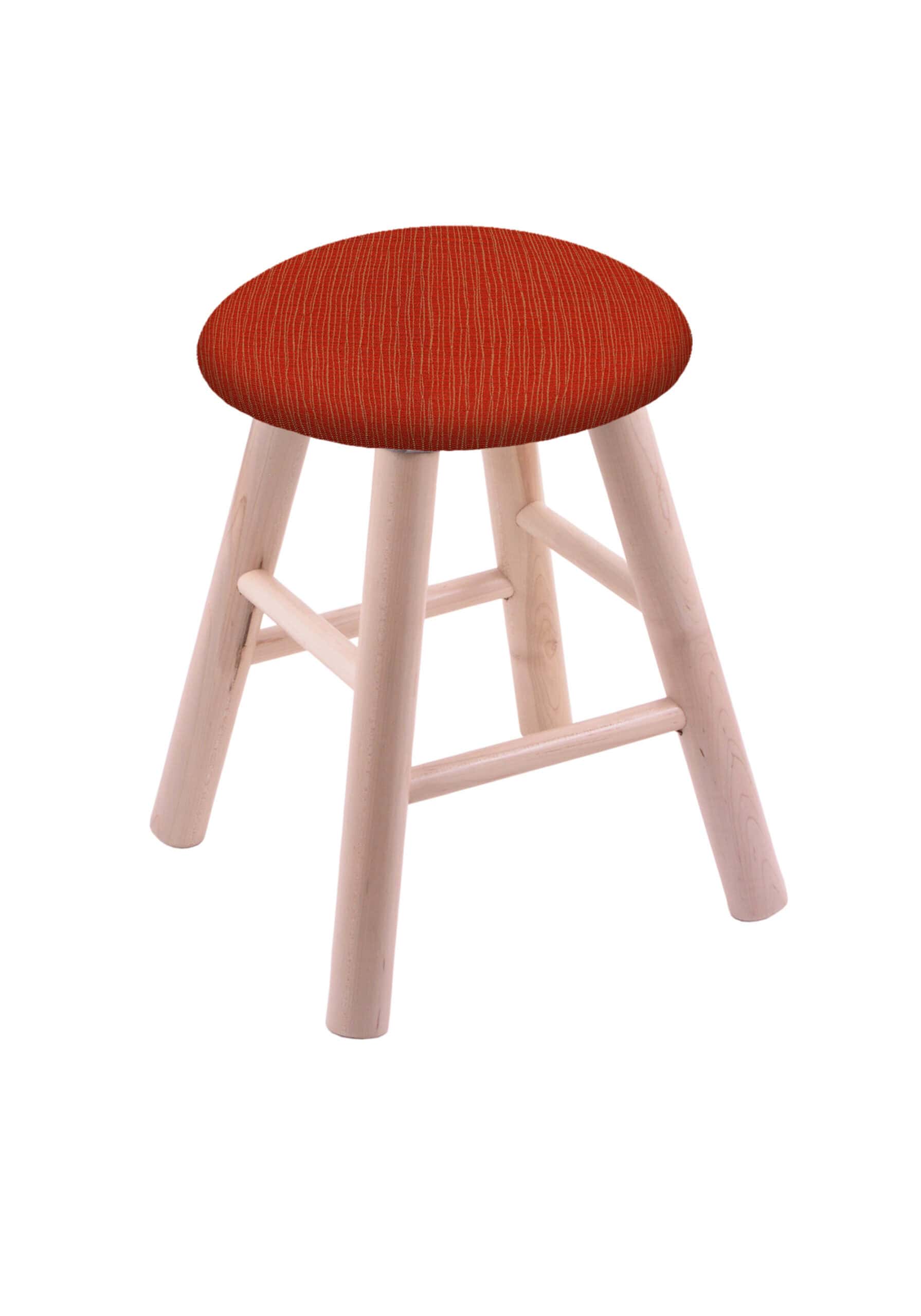 Round Cushion 18-Inch Backless Swivel Vanity Stool with Natural Finish, Smooth Maple Leg, and Graph Poppy Seat 4 Round Cushion 18-Inch Backless Swivel Vanity Stool with Natural Finish, Smooth Maple Leg, and Graph Poppy Seat