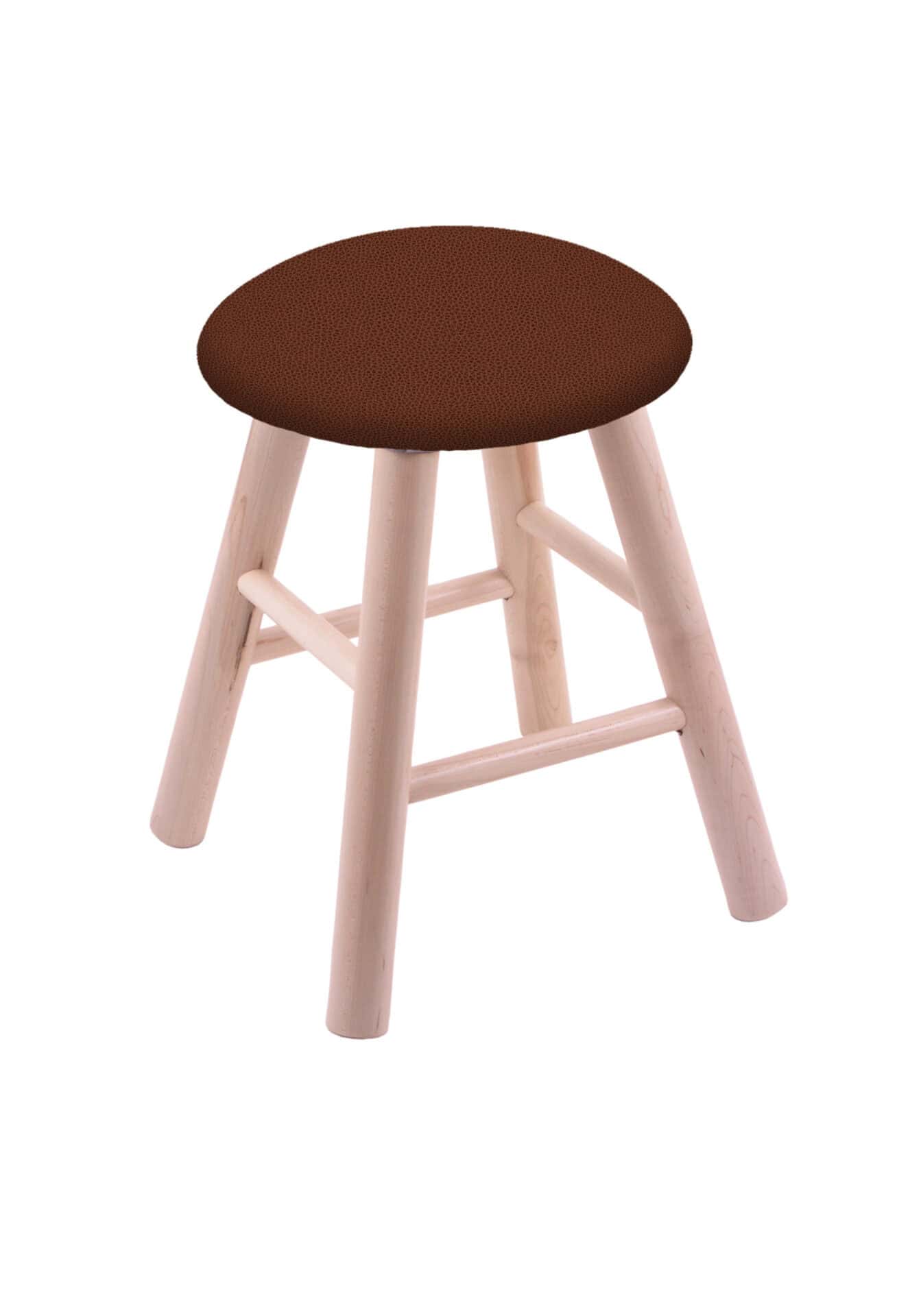 Round Cushion 18-Inch Backless Swivel Vanity Stool with Natural Finish, Smooth Maple Leg, and Rein Adobe Seat 1 Round Cushion 18-Inch Backless Swivel Vanity Stool with Natural Finish, Smooth Maple Leg, and Rein Adobe Seat