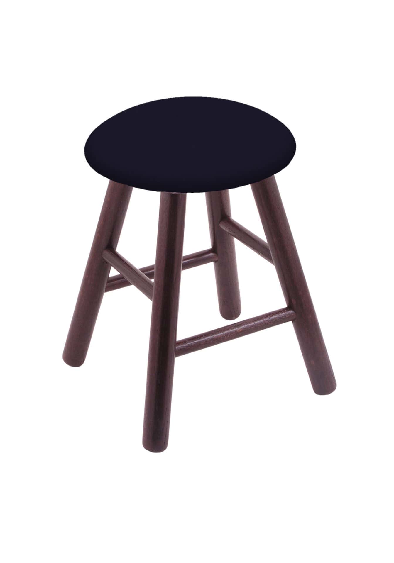 Round Cushion 18-Inch Backless Swivel Vanity Stool with Dark Cherry Finish, Smooth Oak Leg, and Canter Twilight Seat 1 Round Cushion 18-Inch Backless Swivel Vanity Stool with Dark Cherry Finish, Smooth Oak Leg, and Canter Twilight Seat