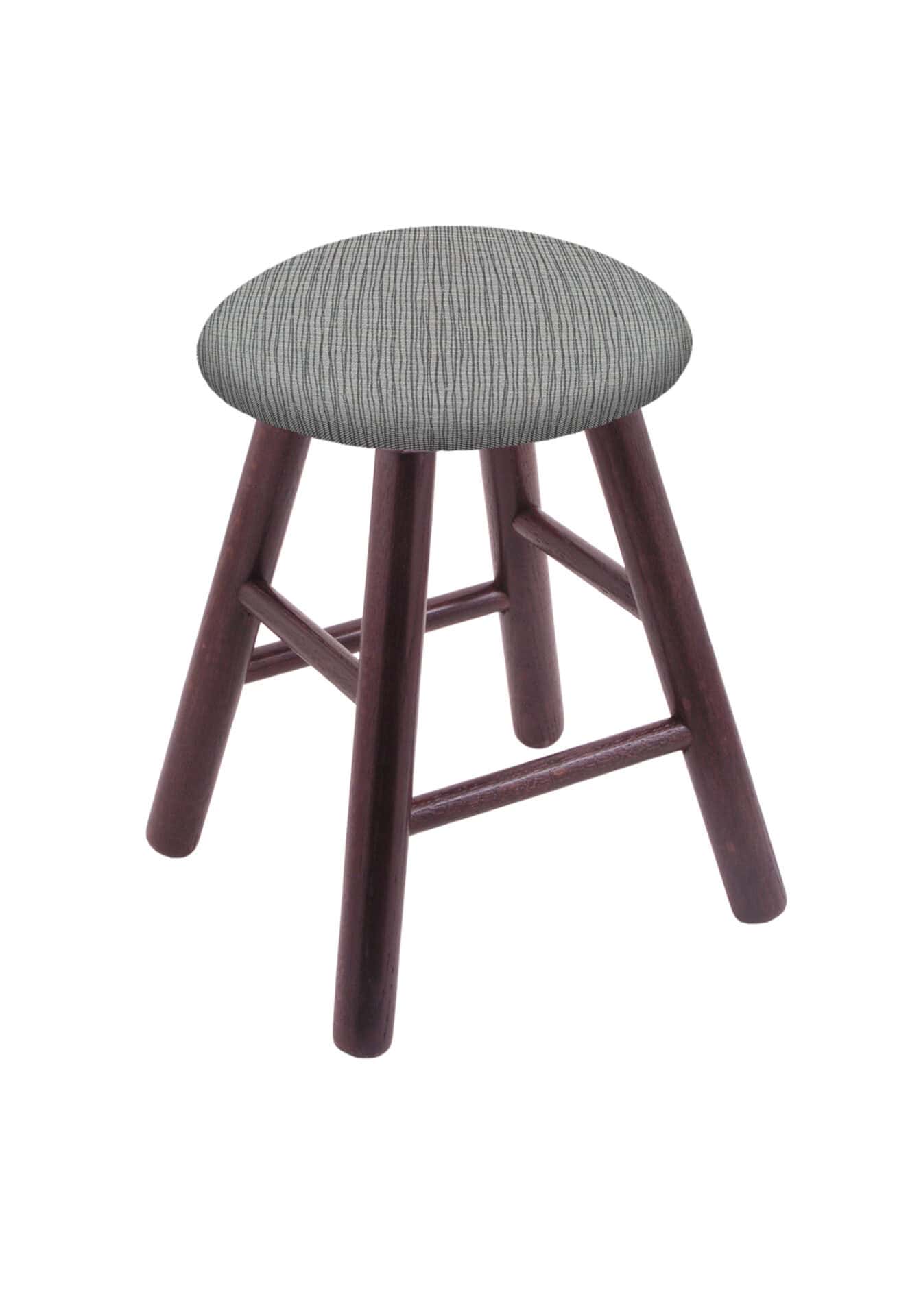 Round Cushion 18-Inch Backless Swivel Vanity Stool with Dark Cherry Finish, Smooth Oak Leg, and Graph Alpine Seat 1 Round Cushion 18-Inch Backless Swivel Vanity Stool with Dark Cherry Finish, Smooth Oak Leg, and Graph Alpine Seat