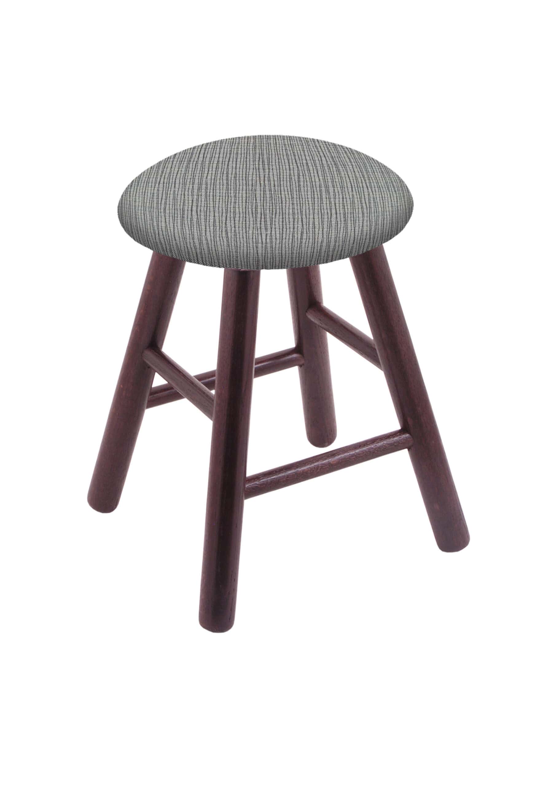 Round Cushion 18-Inch Backless Swivel Vanity Stool with Dark Cherry Finish, Smooth Oak Leg, and Graph Alpine Seat 4 Round Cushion 18-Inch Backless Swivel Vanity Stool with Dark Cherry Finish, Smooth Oak Leg, and Graph Alpine Seat