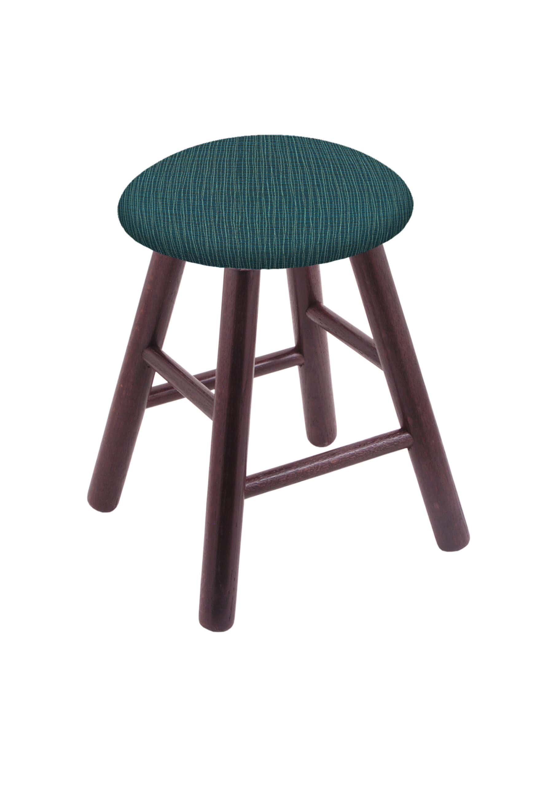 Round Cushion 18-Inch Backless Swivel Vanity Stool with Dark Cherry Finish, Smooth Oak Leg, and Graph Tidal Seat 4 Round Cushion 18-Inch Backless Swivel Vanity Stool with Dark Cherry Finish, Smooth Oak Leg, and Graph Tidal Seat