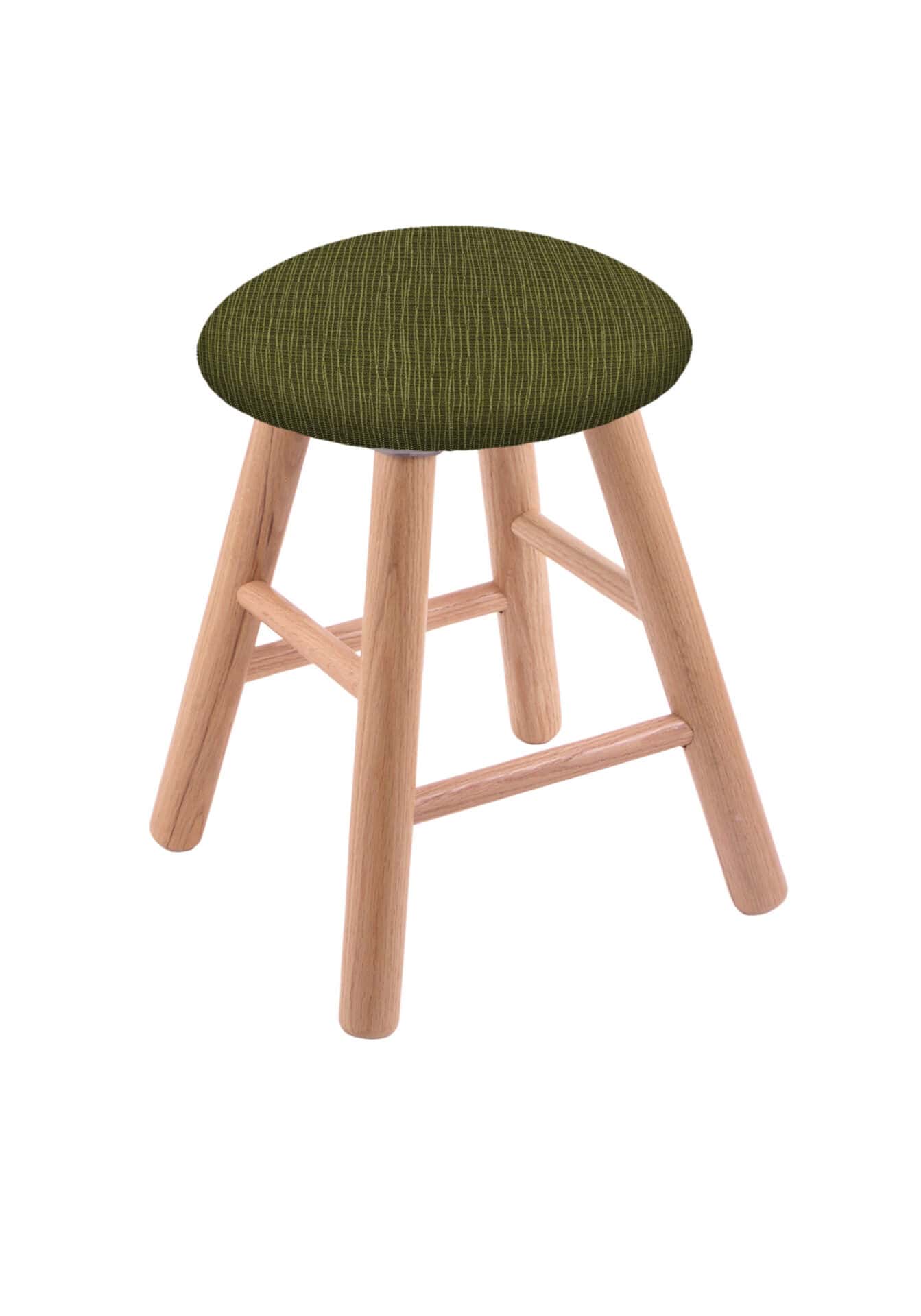 Round Cushion 18-Inch Backless Swivel Vanity Stool with Natural Finish, Smooth Oak Leg, and Graph Parrot Seat 1 Round Cushion 18-Inch Backless Swivel Vanity Stool with Natural Finish, Smooth Oak Leg, and Graph Parrot Seat