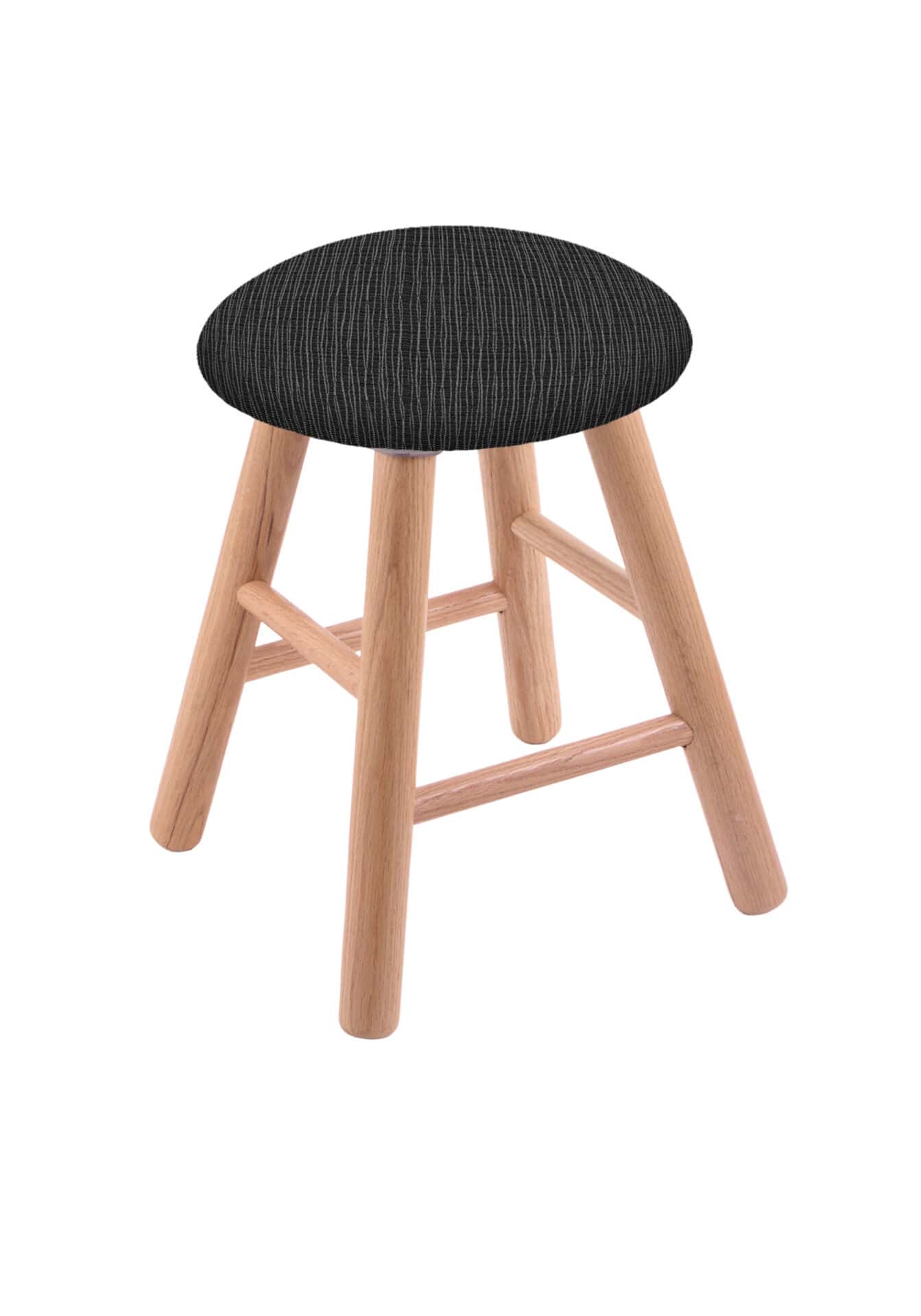 Round Cushion 18-Inch Backless Swivel Vanity Stool with Natural Finish, Smooth Oak Leg, and Graph Coal Seat 1 Round Cushion 18-Inch Backless Swivel Vanity Stool with Natural Finish, Smooth Oak Leg, and Graph Coal Seat